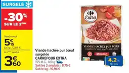 Carrefour Viande hachée pur bœuf surgelée CARREFOUR EXTRA offre