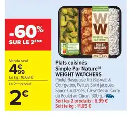 Carrefour Plats cuisinés Simple Par Nature(s) WEIGHT WATCHERS offre