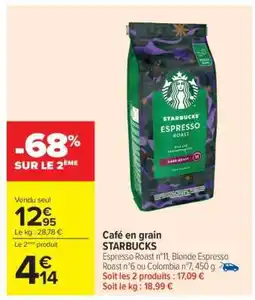 Carrefour Café En Grain Starbucks offre