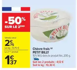 Carrefour PETIT BILLY offre