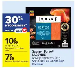 Carrefour SAUMON FUMÉ LABEYRIE offre