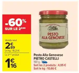 Carrefour Pesto Alla Genovese PIETRO CASTELLI offre