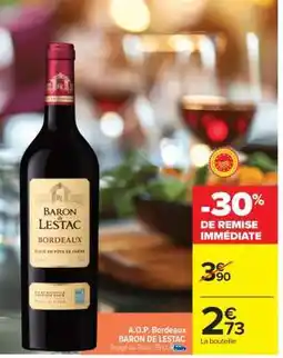 Carrefour A.O.P. Bordeaux BARON DE LESTAC offre