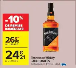 Carrefour Tennessee Wiskey JACK DANIELS offre