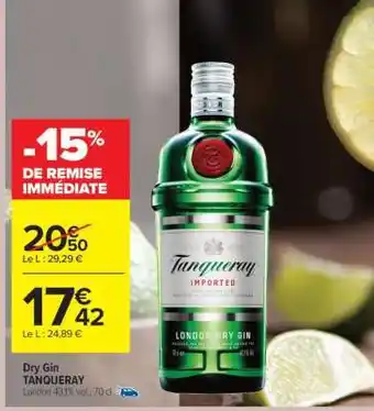 Carrefour Dry Gin TANQUERAY offre