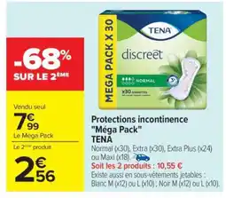 Carrefour Protections incontinence 'Méga Pack' TENA offre