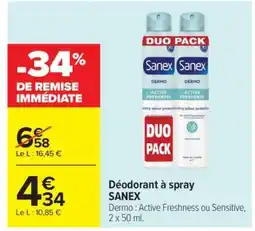 Carrefour Déodorant à spray SANEX offre