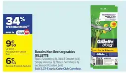 Carrefour Rasoirs Non Rechargeables GILLETTE offre