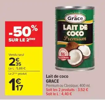 Carrefour Lait de coco GRACE offre