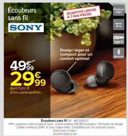 Carrefour Écouteurs sans fil SONY offre