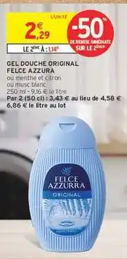 Intermarché Hyper Gel Douche Original Felce Azzurra offre