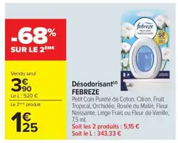 Carrefour DÉSODORISANT FEBREZE offre
