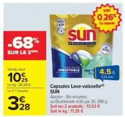 Carrefour Capsules Lave-vaisselle SUN offre