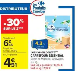 Carrefour Lessive en poudre CARREFOUR ESSENTIAL offre