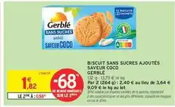 Intermarché Hyper Biscuit Sans Sucres Ajoutés Saveur Coco offre