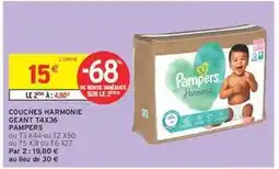 Intermarché Hyper Couches Harmonie Géant T4x36 Pampers offre