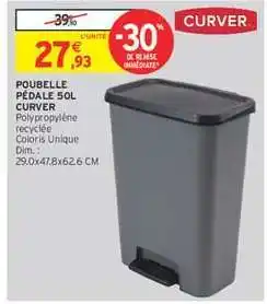 Intermarché Hyper POUBELLE PÉDALE 50L CURVER offre
