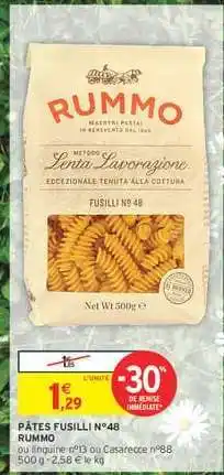 Intermarché Hyper Pùtes Fusilli N°48 Rummo offre