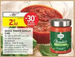 Intermarché Hyper Sauce Tomate Basilic Ciro offre
