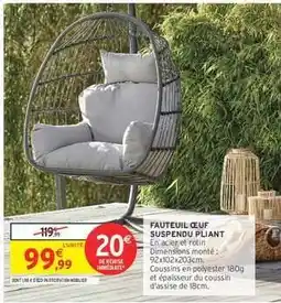 Intermarché Hyper Fauteuil Œuf Suspendu Pliant offre