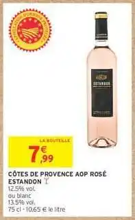 Intermarché Express CÔTES DE PROVENCE AOP ROSÉ ESTANDON offre