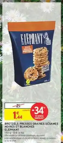 Intermarché Express BRETZELS PRESSES GRAINES SÉSAMES NOIRES ET BLANCHES offre