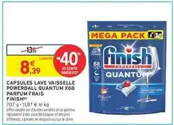 Intermarché Contact CAPSULES LAVE VAISSELLE POWERBALL QUANTUM X68 PARFUM FRAIS FINISH offre