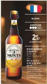Intermarché Bière Blonde 3 Monts offre