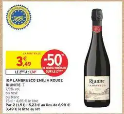 Intermarché Contact IGP LAMBRUSCO EMILIA ROUGE RIUNITE offre