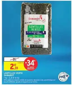 Intermarché Contact LENTILLES VERTE SABAROT offre
