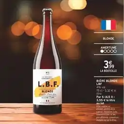 Intermarché BIÈRE BLONDE LBF offre