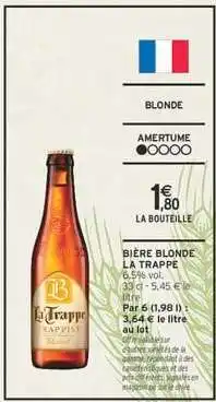 Intermarché Bière Blonde La Trappe offre