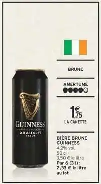 Intermarché BIÈRE BRUNE 'GUINNESS' offre