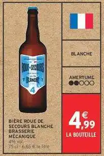 IntermarchĂ© BIĂRE ROUE DE SECOURS BLANCHE BRASSERIE MĂCANIQUE offre