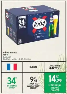 Intermarché Bière Blonde 1664 offre