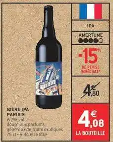 Intermarché BIÈRE IPA PARISIS offre