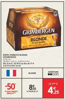 Intermarché BIÈRE D'ABBAYE BLONDE GRIMBERGEN offre