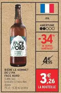 Intermarché BIÈRE LE SOMMET DE L'IPA FACE NORD offre