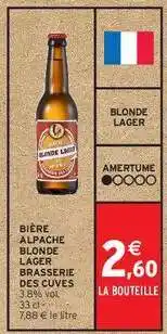 IntermarchĂ© BIĂRE ĂLPACHE BLONDE LAGER BRASSERIE DES CUVES offre