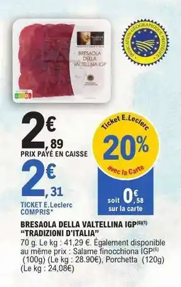 E.Leclerc Bresaola della Valtellina IGP offre