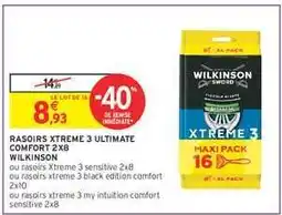 Intermarché RASOIRS XTREME 3 ULTIMATE COMFORT 2X8 offre