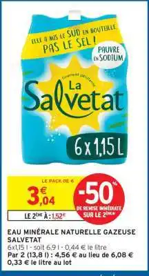 Intermarché Eau Minérale Naturelle Gazeuse Salvetat offre