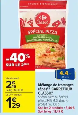Carrefour Market Mélange de fromages râpés carrefour classic' offre