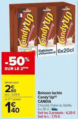 Carrefour Market Boisson lactée candy'up candia offre