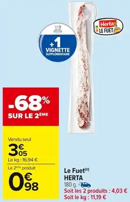 Carrefour Market Le fuet herta offre