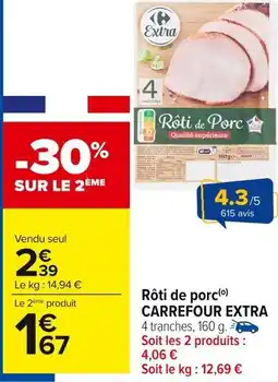 Carrefour Market Rôti de porc carrefour extra offre