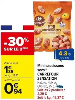 Carrefour Market Mini saucissons secs carrefour sensation offre