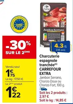 Carrefour Market Charcuterie espagnole tranchée extra carrefour offre