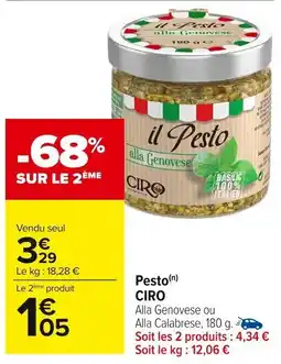 Carrefour Market Pesto ciro offre