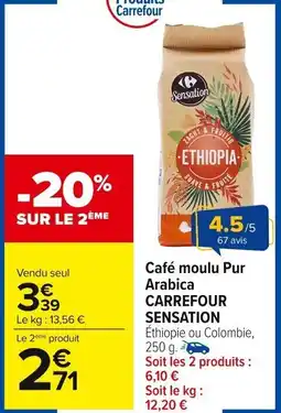 Carrefour Market Café moulu pur arabica carrefour sensation offre